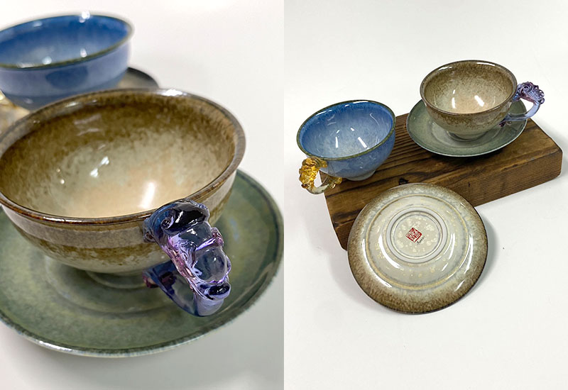 星辰琉璃耳對杯 琉璃對杯 咖啡杯 咖啡對杯組